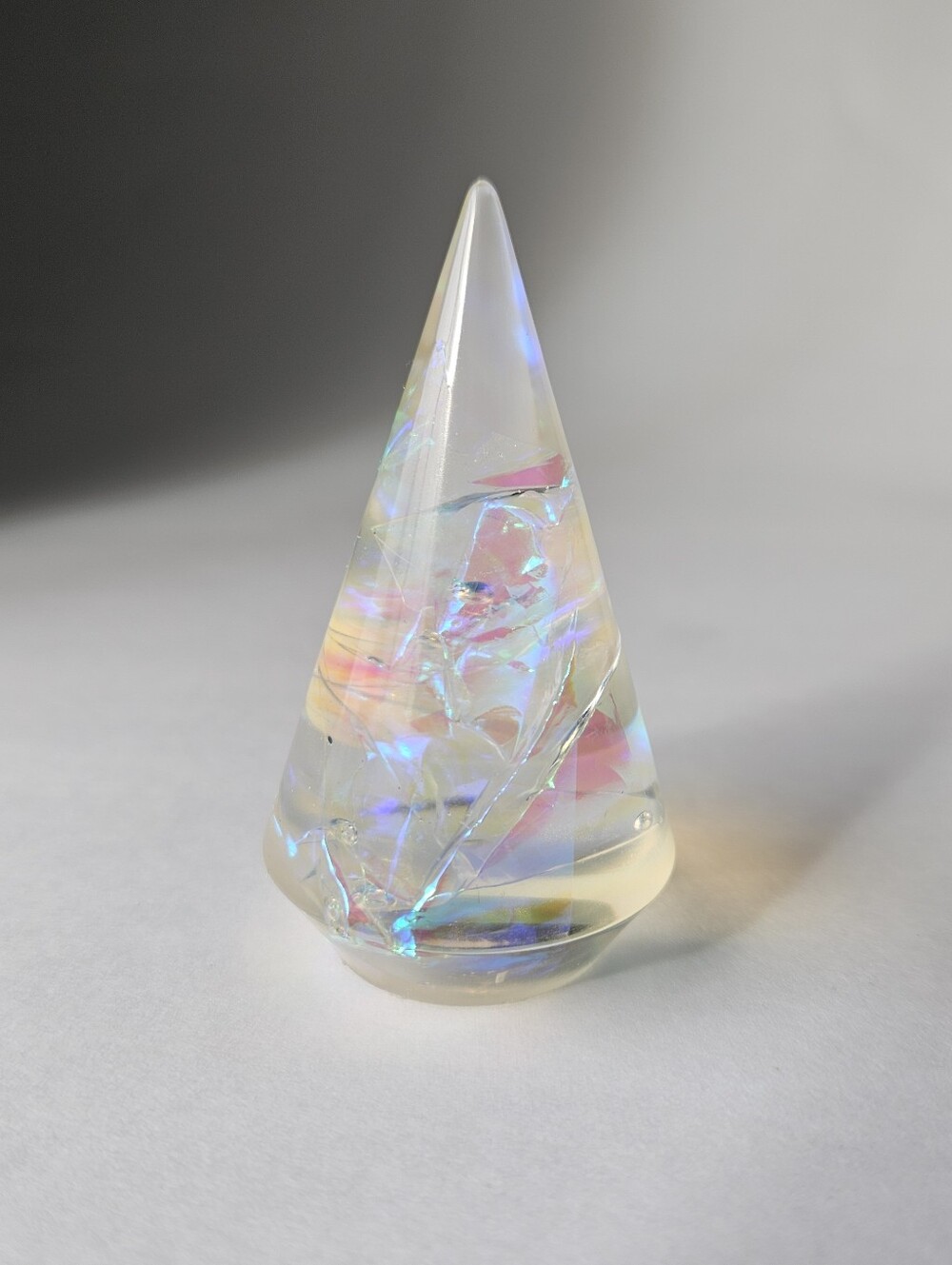 Handmade Iridescent Resin Ring Holder Cone Jewelry Organizer Display Stand
